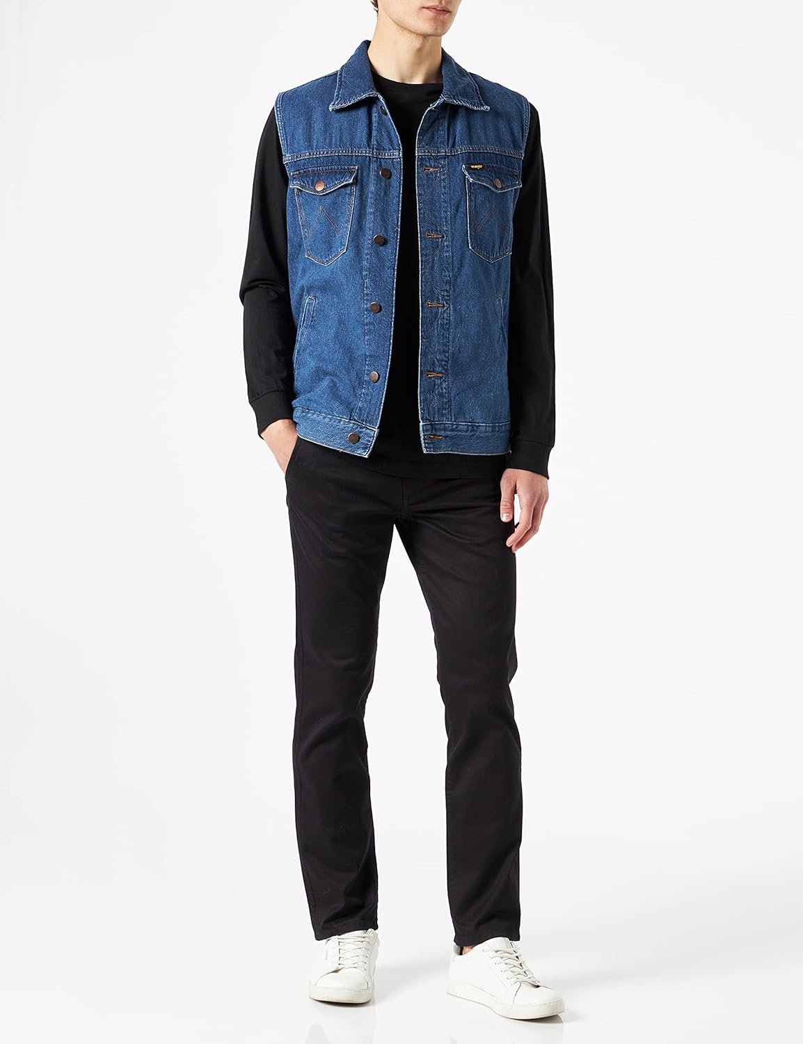 wrangler 男士牛仔背心 牛仔夹克 【wrangler】 服饰箱包 - 亚马逊