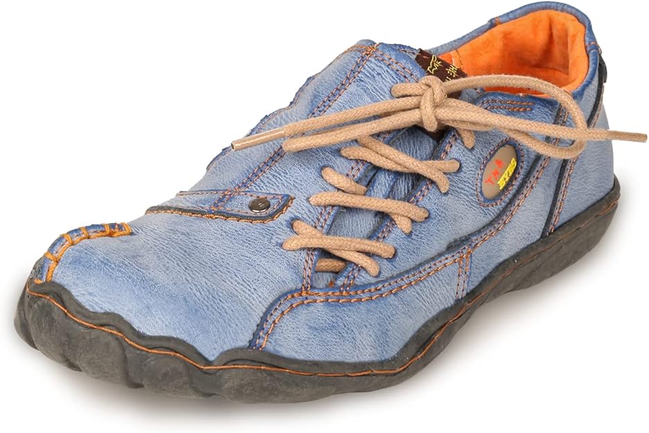 tma eyes 五指鞋底侧面系带皮革女士休闲鞋