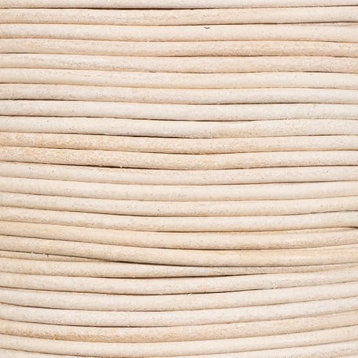 25 码圆形皮绳(自然色,2 毫米)