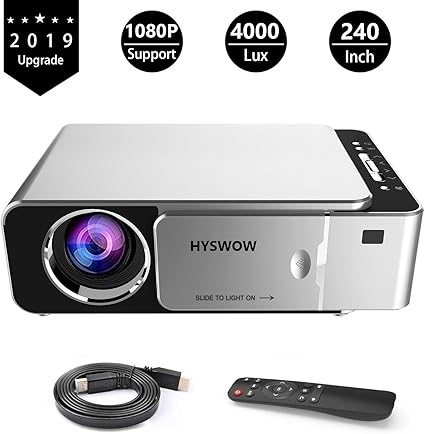 视频投影机 Hyswow 全高清视频投影仪支持1080p 家庭影院和电影投影机办公室商务演示 兼容的笔记本电脑 智能手机 Fire Tv Stick Ps4 Hdmi Usb 小家电 亚马逊中国