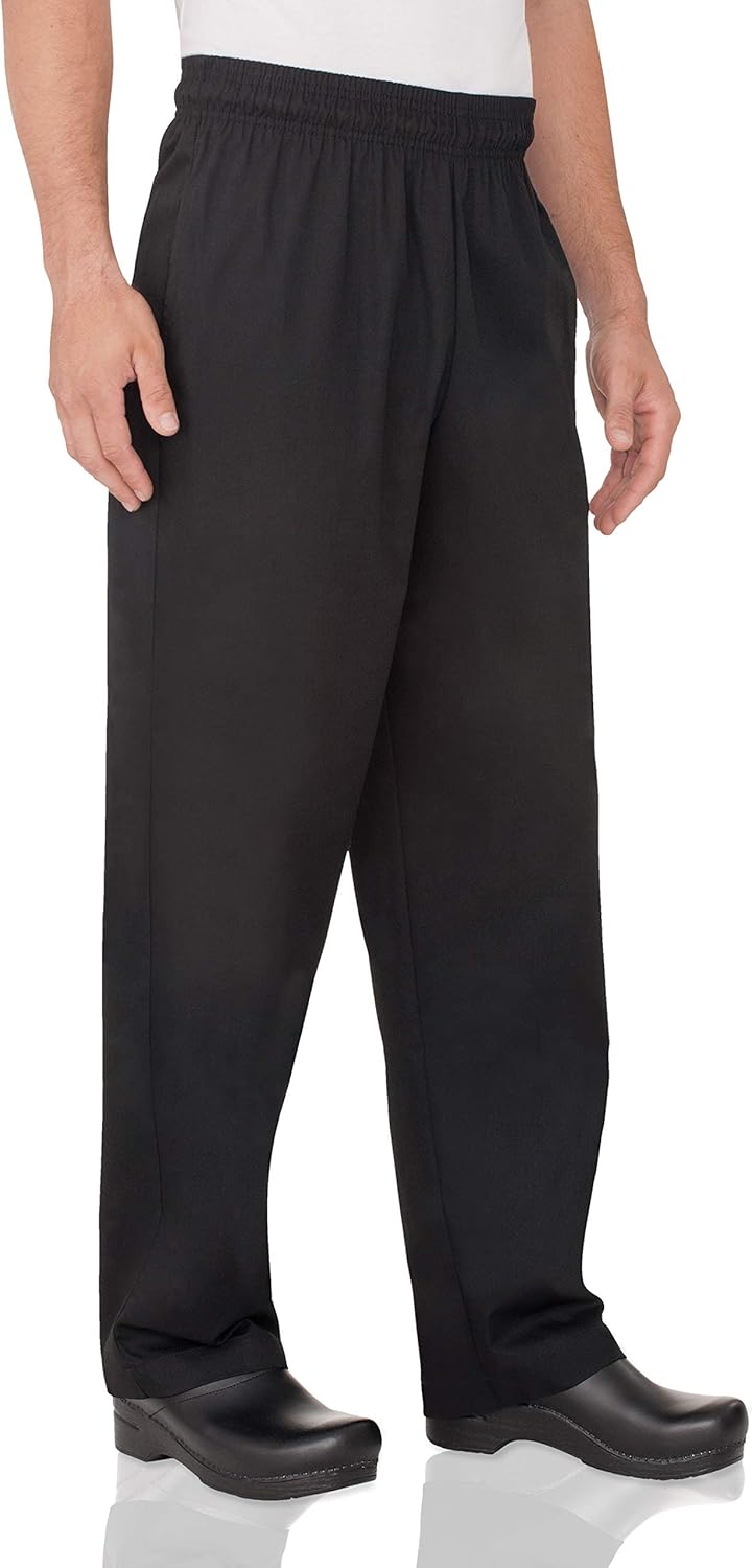 chef works basic baggy chef pants, black 黑色 x大码