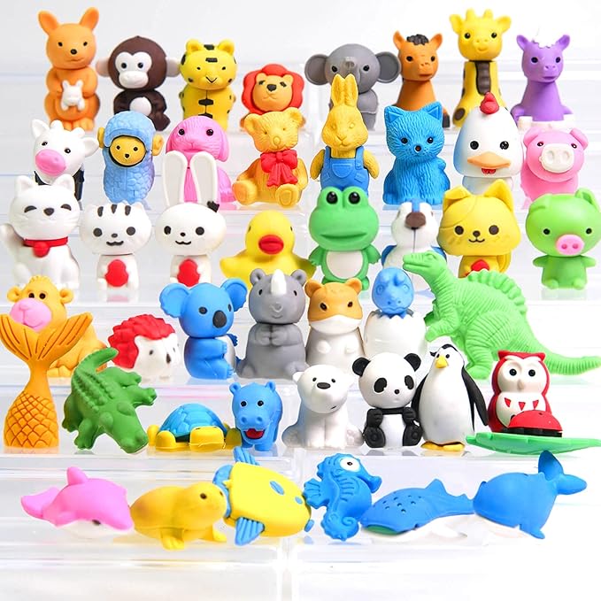 orgrimmar 100 件动物橡皮擦分类拉开橡皮擦 拼图橡皮擦 *励,派对礼物