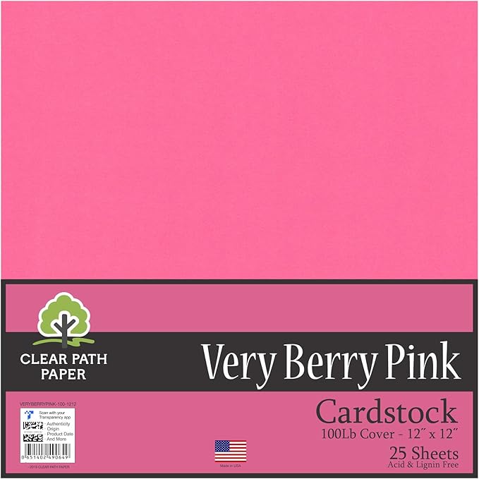 very berry 粉色卡片纸 - 30.48 x 30.48 厘米 - 453.