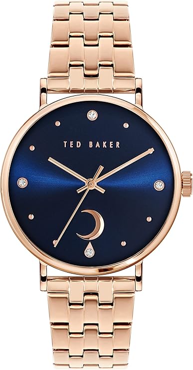 ted baker 女士石英不锈钢表带,玫瑰金,18 款休闲手表(型号:bkpphf