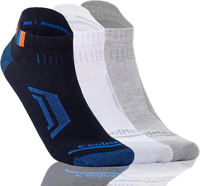 aomagic 3 双 coolmax 运动跑步袜,男女吸湿排汗性能踝袜, 及踝 / 3 