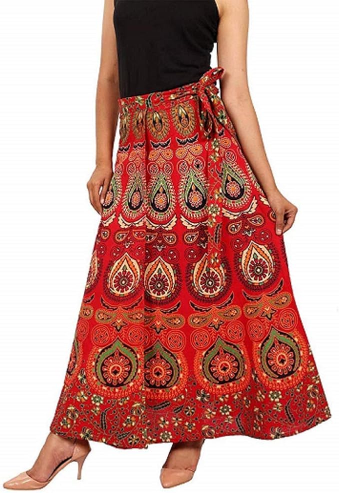 rajwada-fashion 印度裹身长裙 * 纯棉斋浦尔印花曼陀罗女式均码