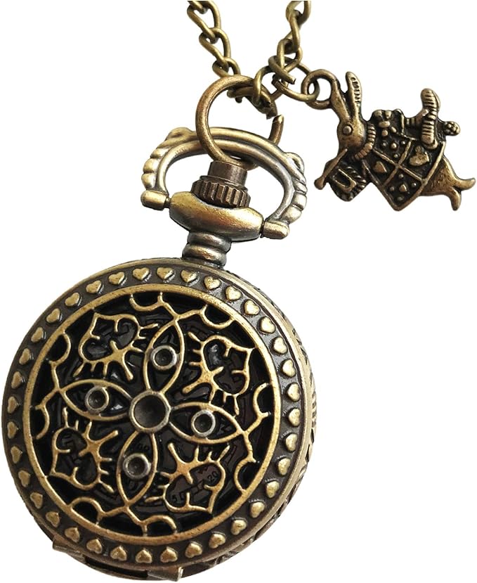 爱丽丝梦游仙境服装 蒸汽朋克怀表 项链 女士 男士 礼物