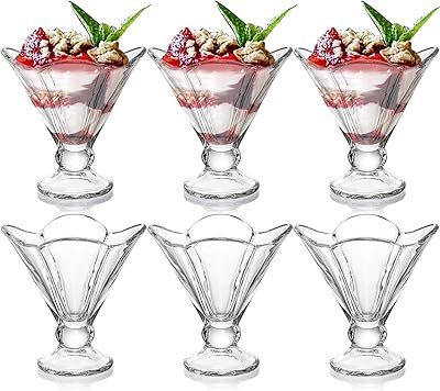 3 克)连脚甜点碗小号圣代杯,透明可爱小碗,保鲜杯,适合布丁,水果,沙拉