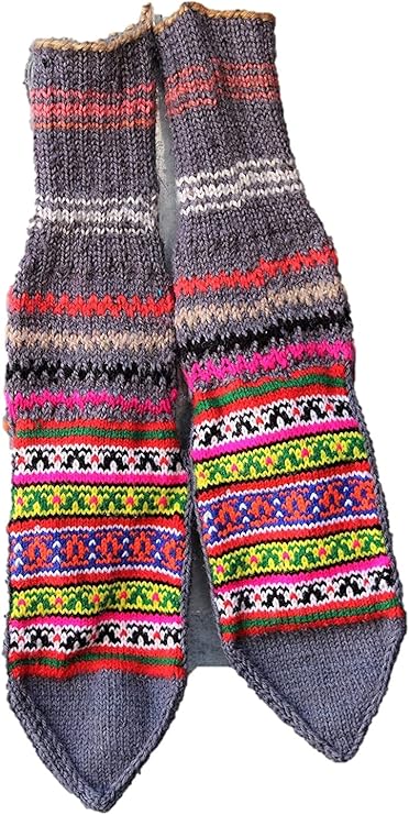 手工针织纯羊毛中性款 kullu handloom 袜子灰色