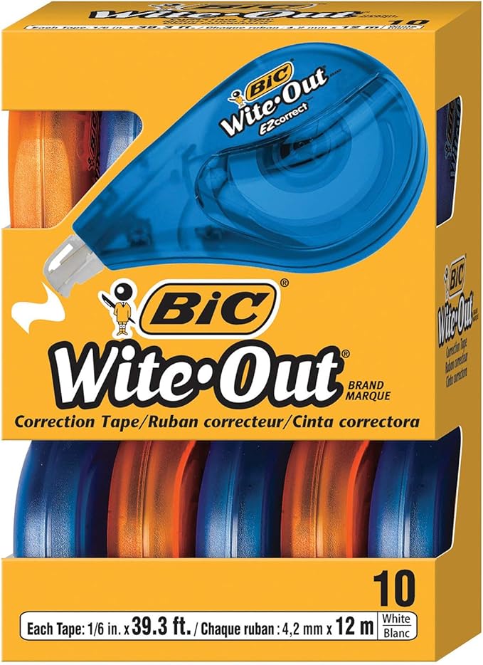bic wite-out correction tape, 10-count : 亚马逊中国: 办公用品