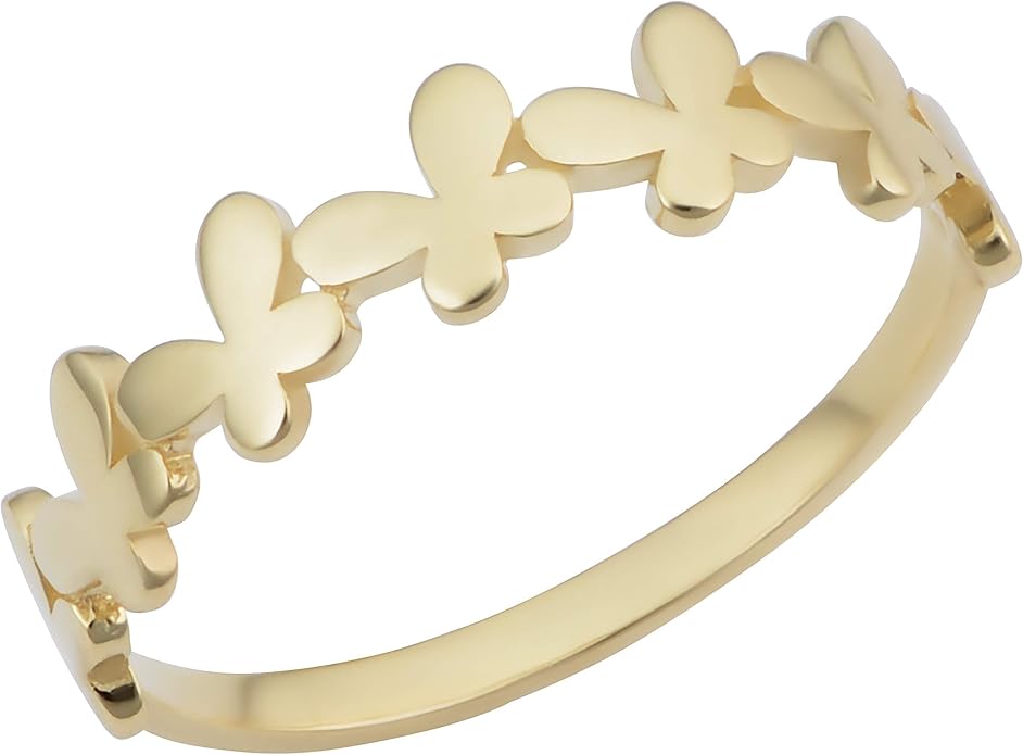 kooljewelry 14k 黄金蝴蝶温暖极简戒指 : 亚马逊中国: 珠宝首饰