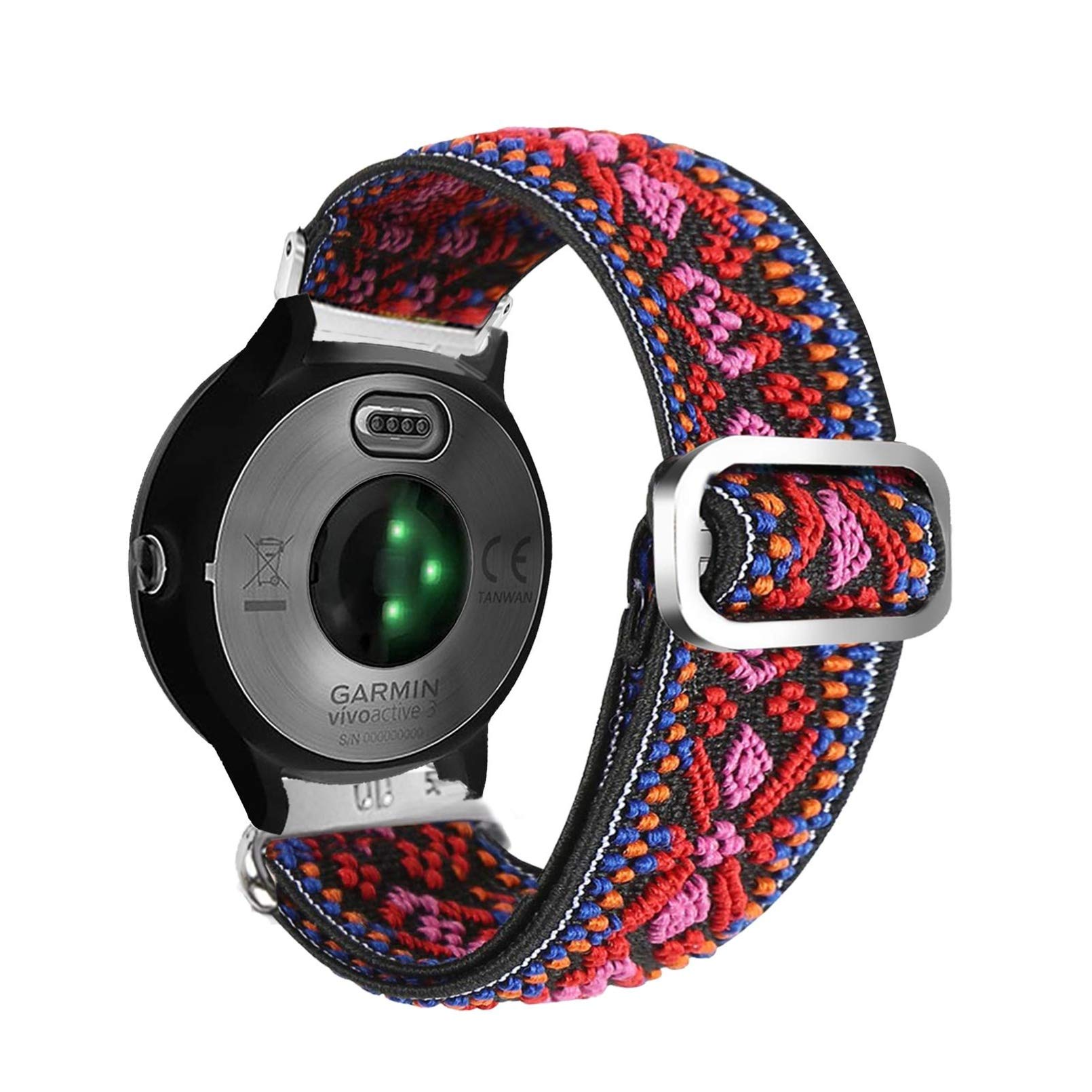 YOOSIDE strap is suitable for Garmin Jiaming Venu Plus/Venu Sq/Vivoactive, embroidered ethnic elastic ring with adjustable 0mm quick release wrist strap, suitable for Garmin Jiaming Vivomove Sport For