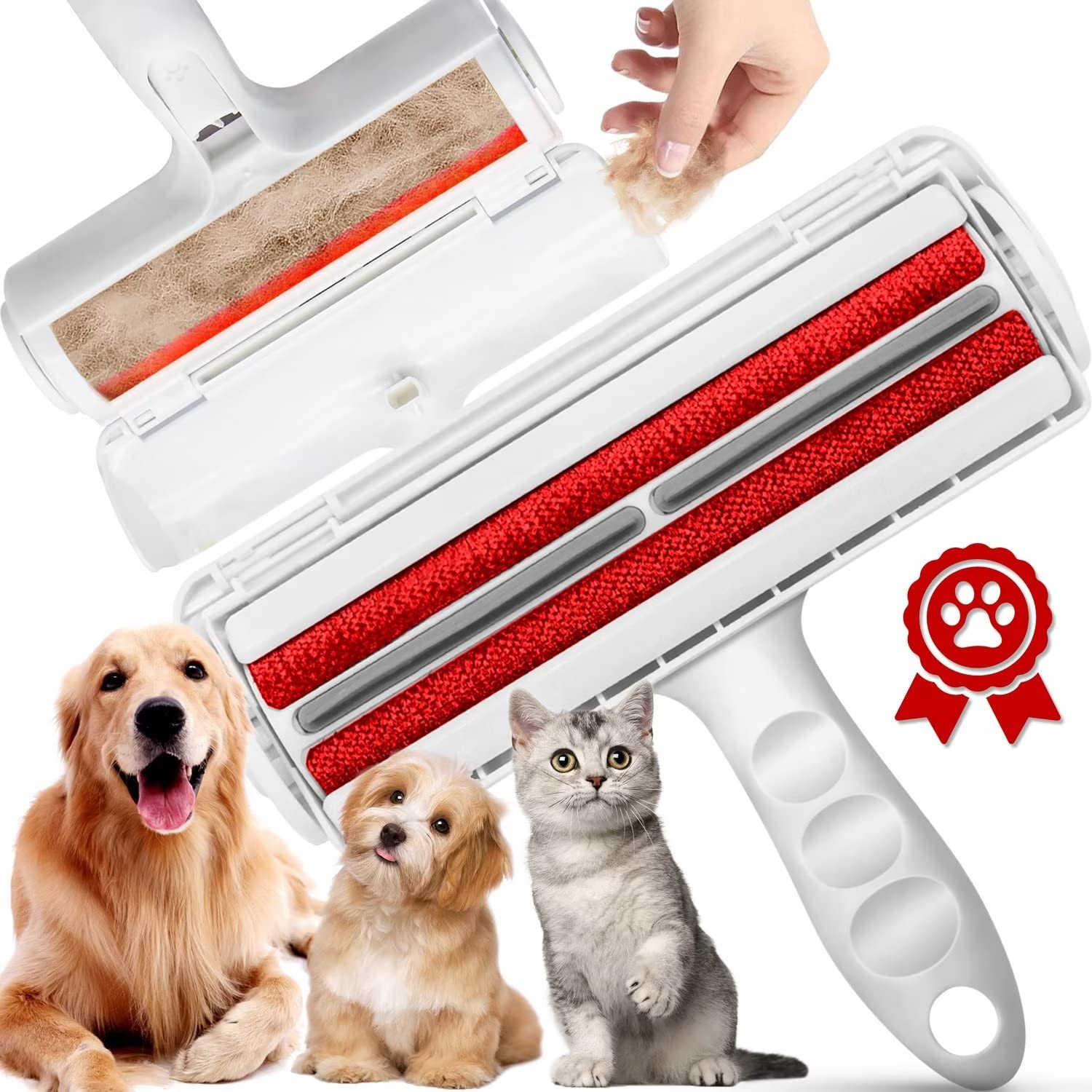 WOOTONG Pet Hair Remover - Dog and Cat hair remover with self-cleaning base - * Animal * Tools Cat and Dog * Remover for sofa furniture Car seats carpet and bedding