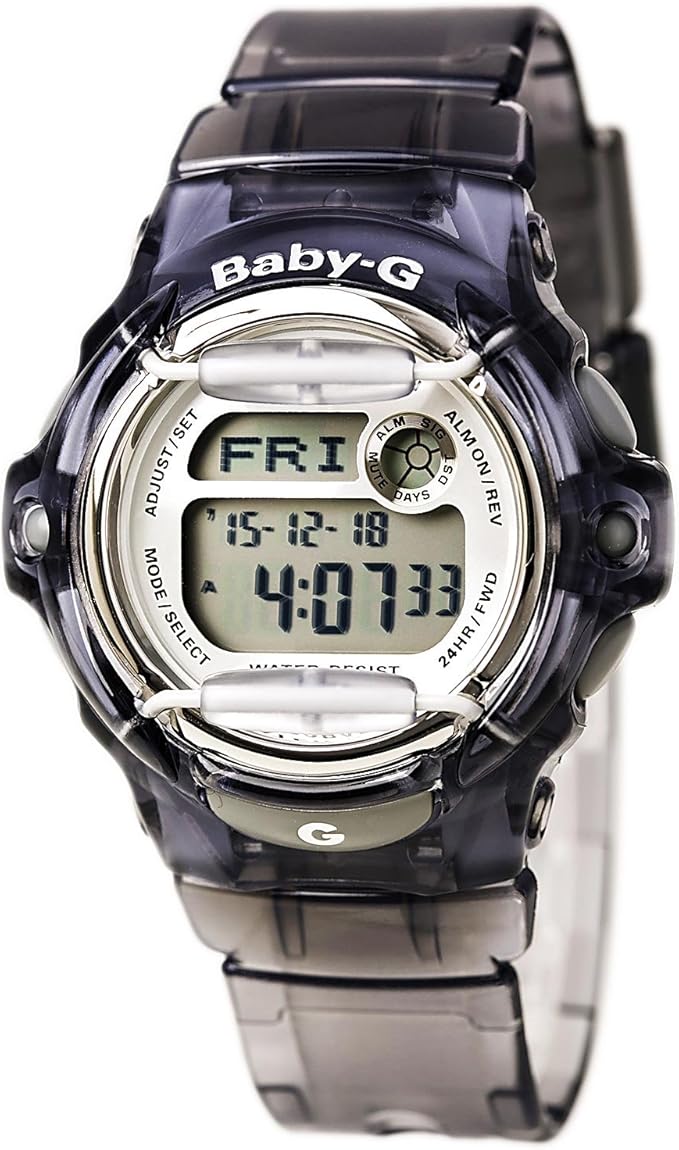casio womens bg169r8 "babyg" gray resin sport watch