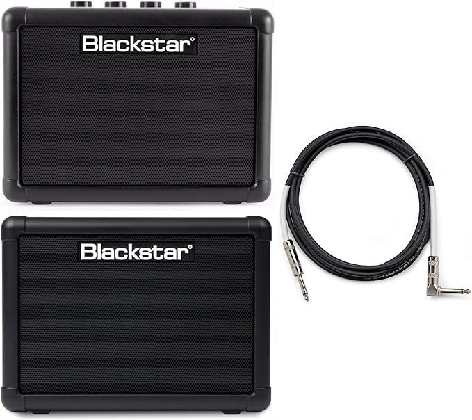 blackstar fly 3 立体声套装,带延长柜,电源和直角吉他电缆(2 件)