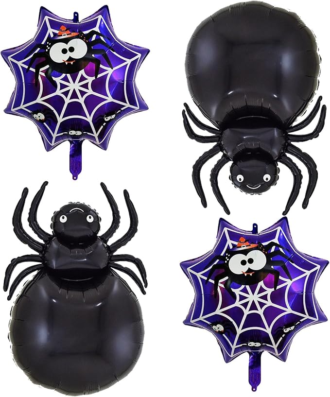 glasnes 万圣节气球黑色蜘蛛网气球万圣节派对装饰用品