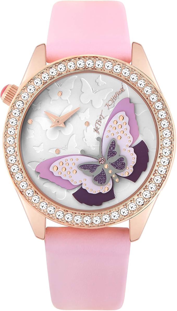 betsey johnson 3-d 分层蝴蝶图案表盘手表