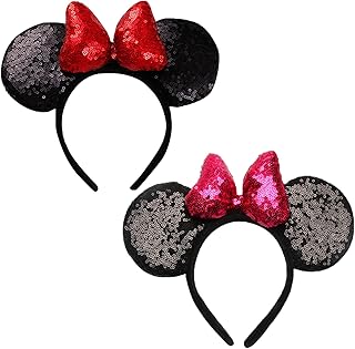 fachpint 老鼠耳朵 2 件米妮耳朵,男孩米老鼠耳朵,女孩米妮老鼠耳朵