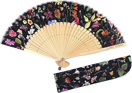 Floret London 扇子02 花饰黑色2 5 18cm 使用自由印花 ディーディーインテックス Ddintex 价格报价图片