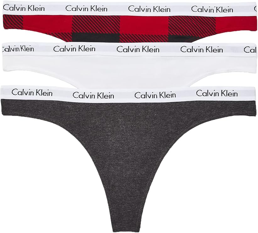 calvin klein 女士旋转木马徽标棉质丁字裤多条装内裤