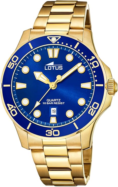 lotus 男士 指针 石英手表 不锈钢表带 18761/1