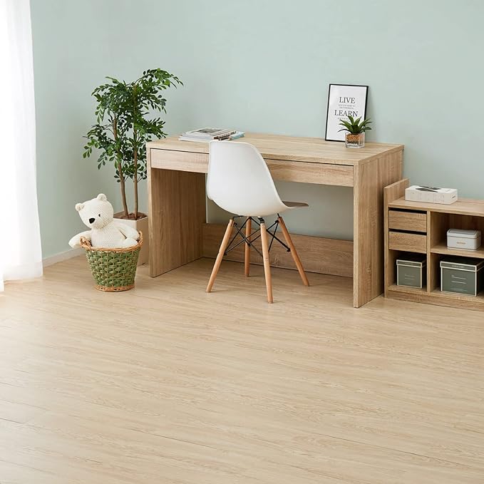 萩原 木质地板瓷砖 <浅米色,约91.4×15.