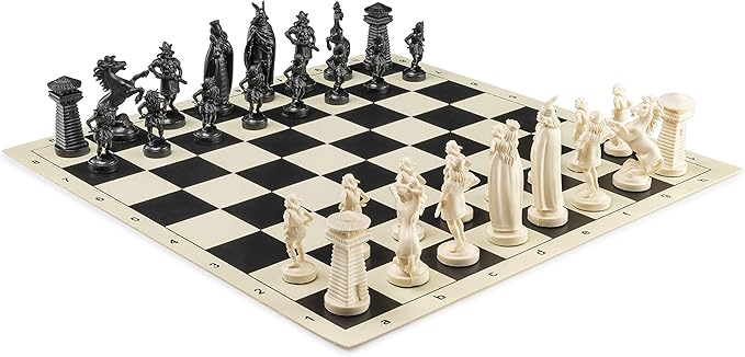 维京象棋套装 - 国际象棋 b/w - 尺寸 43.9 厘米   罗马象棋 9.