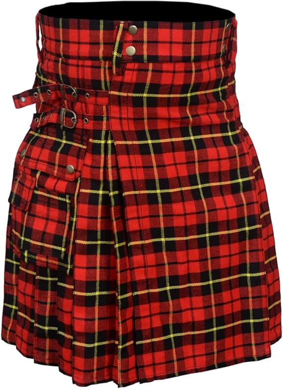 scottish 格子短裙男士服装高地实用短裙,现代爱尔兰短裙正式礼服