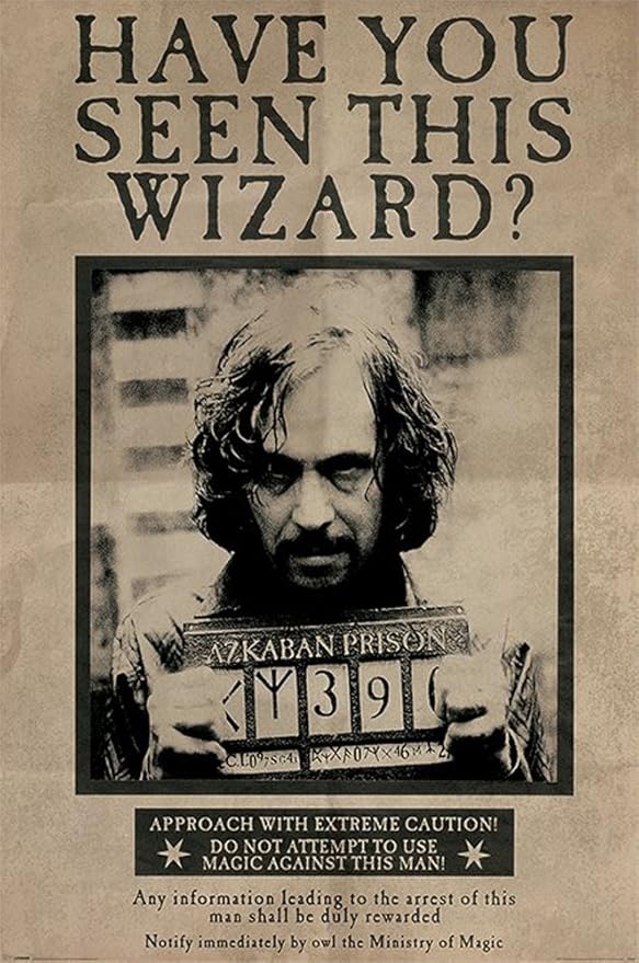 哈利波特 - wanted sirius black - 电影幻想家庭奇诺海报druck