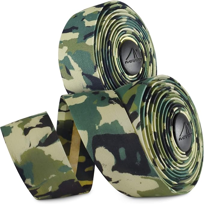 marque 麂皮自行车车把带 - 公路自行车自行车把手套,黑色或迷彩,每套