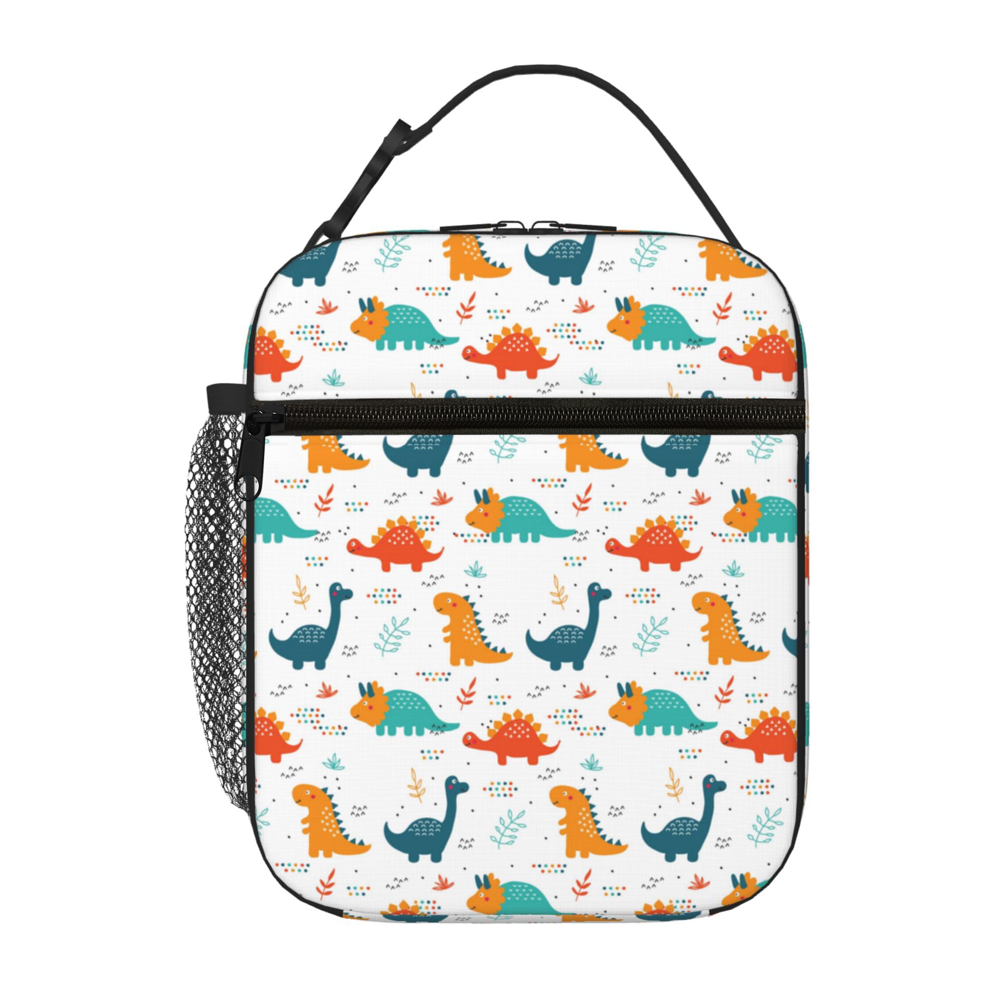 TinZroly reusable insulated lunch bag for men and women, large capacity portable lunch bag for work, picnic and refrigerated insulated travel (Cute dinosaur)