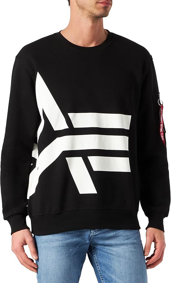 alpha industries 男士侧面徽标毛衣连帽衫