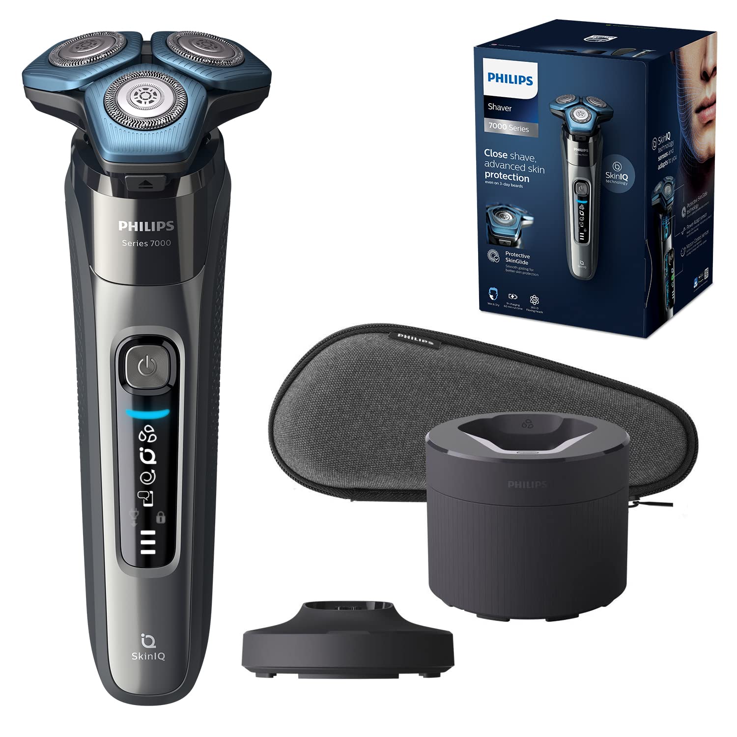 Philips 7000 Series Wet and dry Razor S7788/55, thorough and gentle shaving, advanced skin protection, SteelPrecision razor system, flexible 360° cutter head, 60 minutes running time