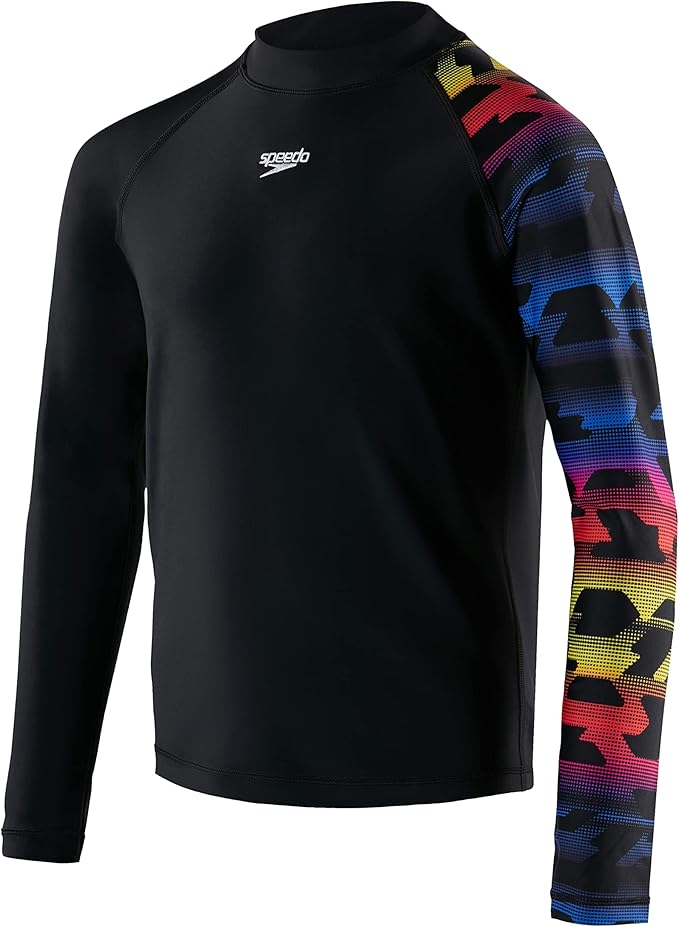 speedo 速比涛 男童长袖上衣 带印花 rash guard 衬衫