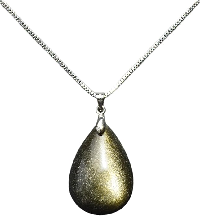 纪念泪珠吊坠项链采用天然和真正的宝石制成,带 45.72 厘米金属合金链