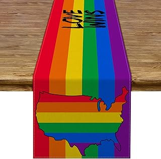 love wins 彩虹桌旗 lgbt *骄傲女*跨性别双性恋骄傲日厨房餐厅家居