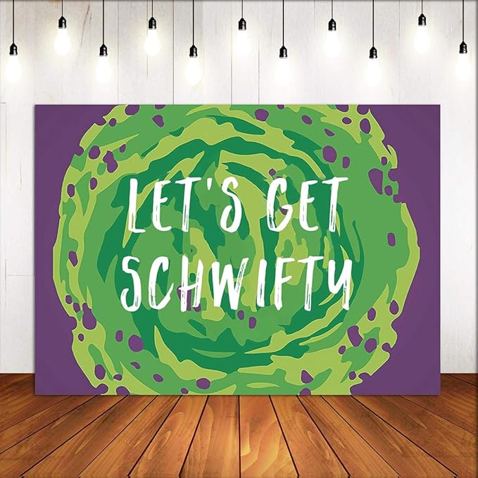 紫色*门户照片背景 let's get schwifty 用于照相亭道具横幅