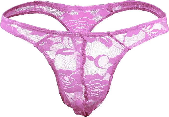 extlps 透明蕾丝丁字裤性感内裤适合sissy 男士