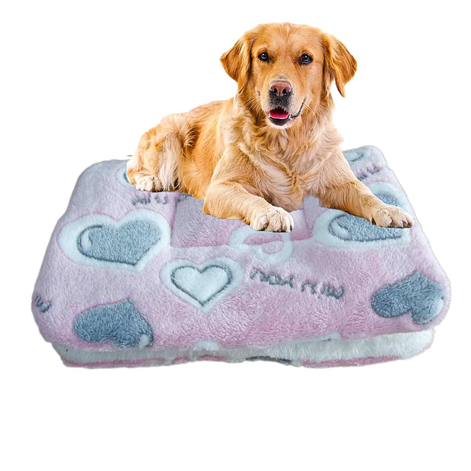 Dog Cat Bed Pet Cat Blanket for small, medium and large dogs Soft wool machine washable dog cage Mat Kennel Puppy sofa mat Home carpet Warm * Cover (50 W x 70 L, pink heart)