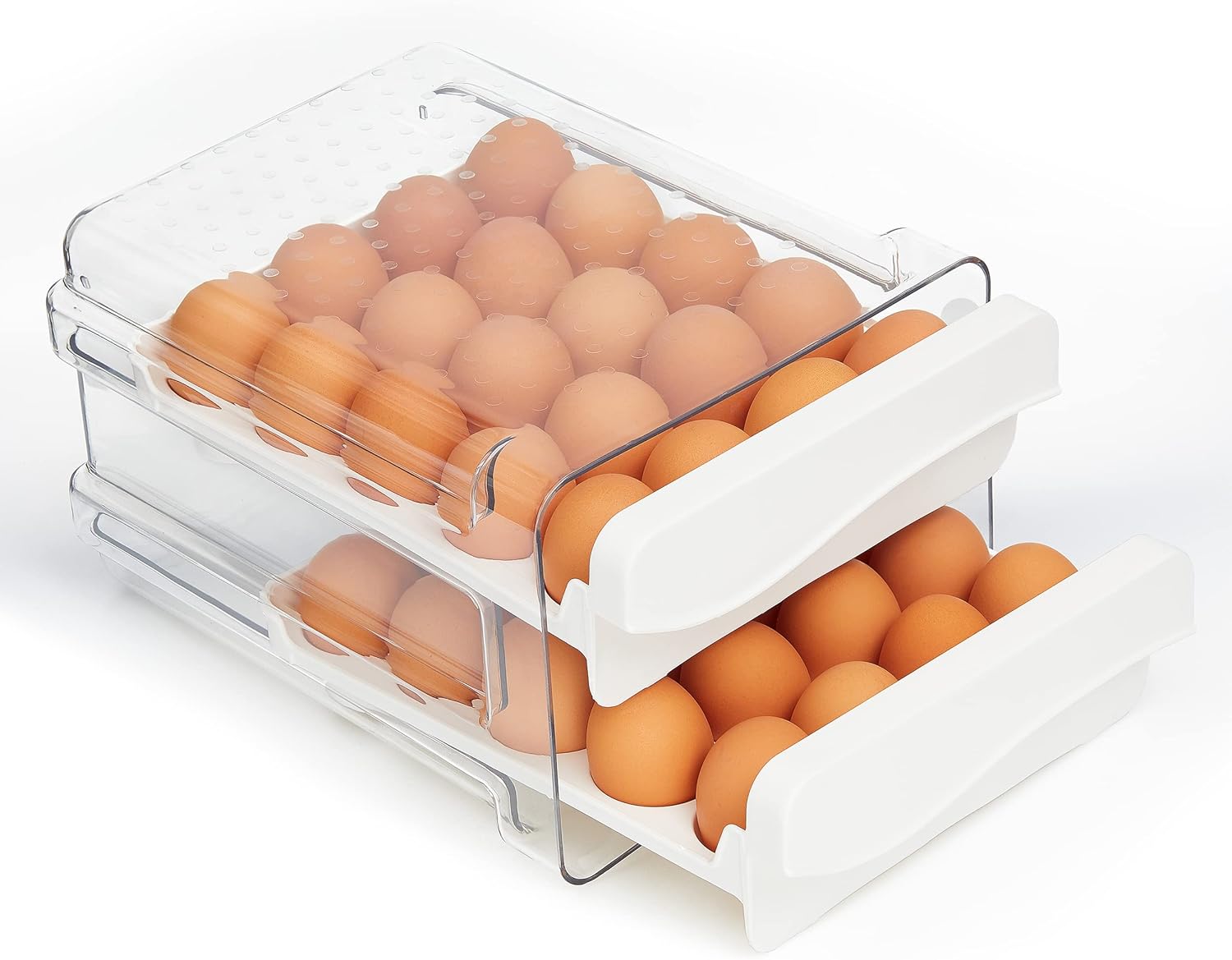 Totally 厨房冰箱鸡蛋架 不含 BPA 的塑料鸡蛋抽屉可容纳 40 个鸡蛋 冰箱收纳盒用于鸡蛋 亚马逊中国 大家电