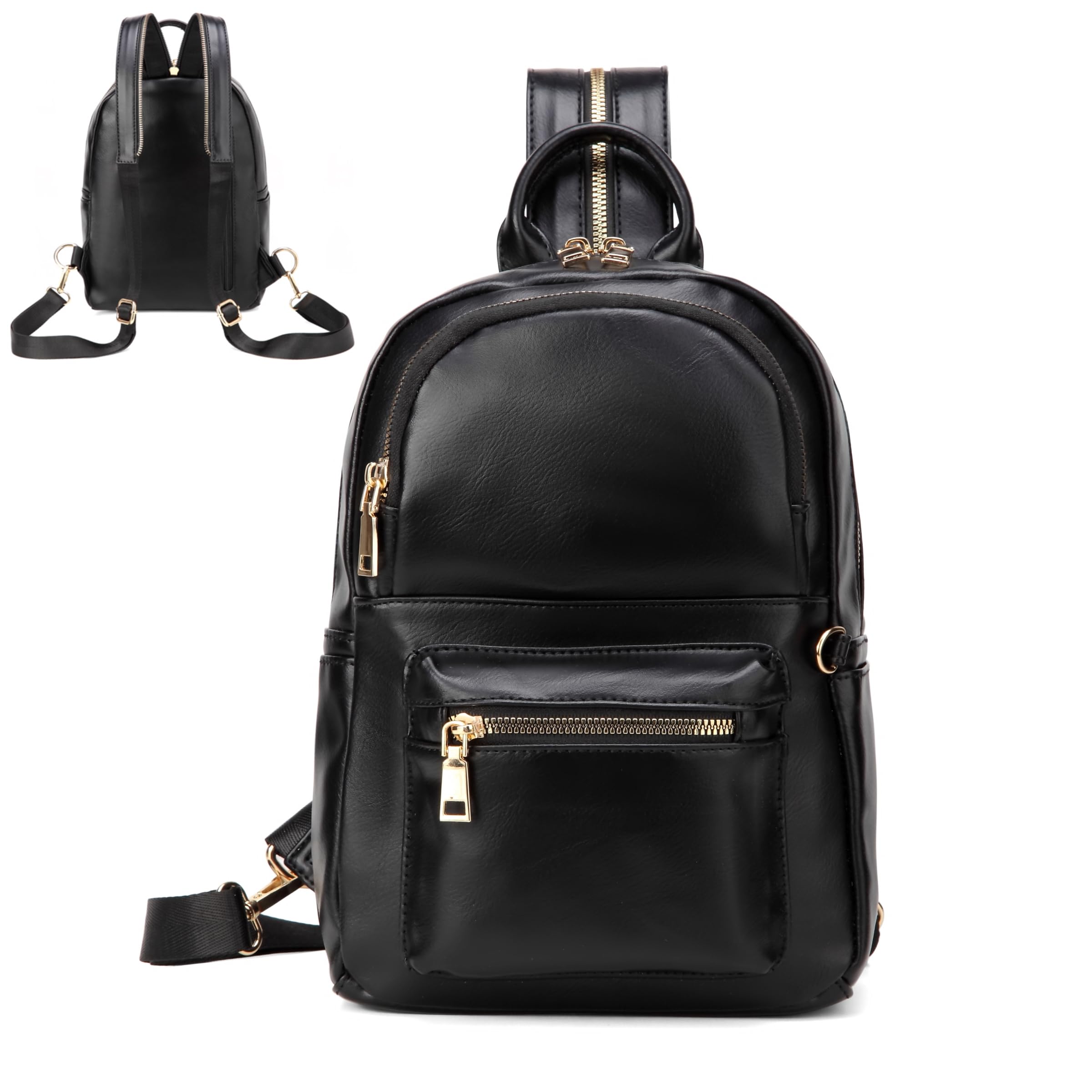 Sunwel Stylish Shoulder Bag Mini Backpack Casual Backpack chest bag with detachable pompom keychain