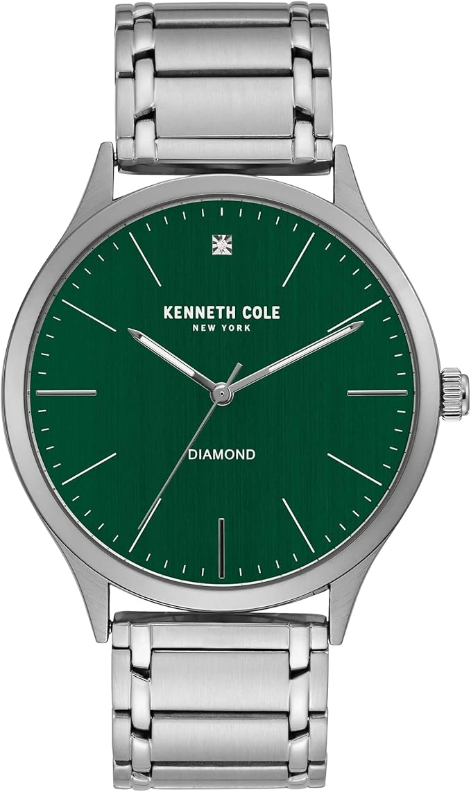 kenneth cole new york 男式三指针经典手表钻石表盘