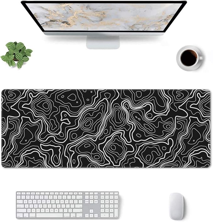 地形图游戏鼠标垫大号全桌键盘垫加长桌面垫 XL 适用于办公室工作 31