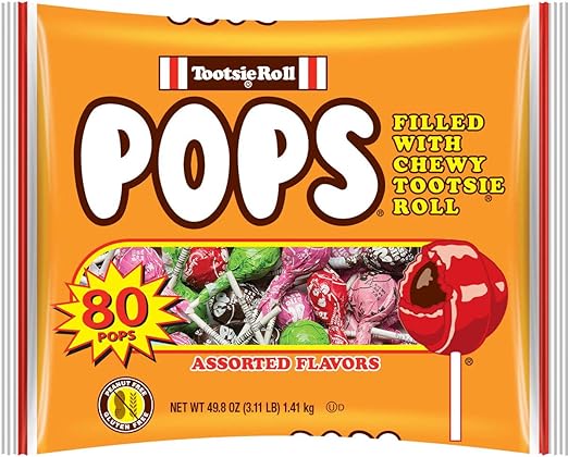 tootsie roll pops original 巧克力中心卷饼,赠品袋,不含花生,不含