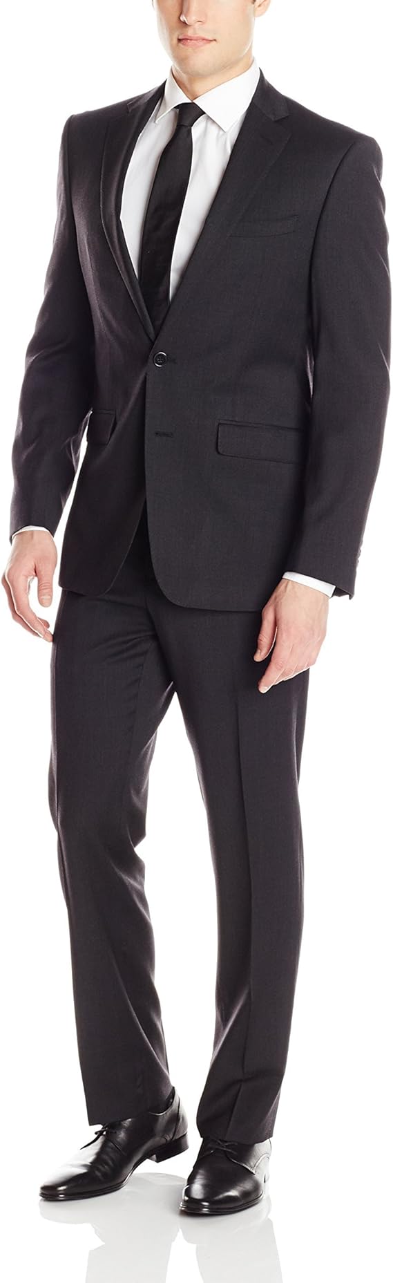 calvin klein 男士 修身弹力西服 charcoal charcoal,36 regular