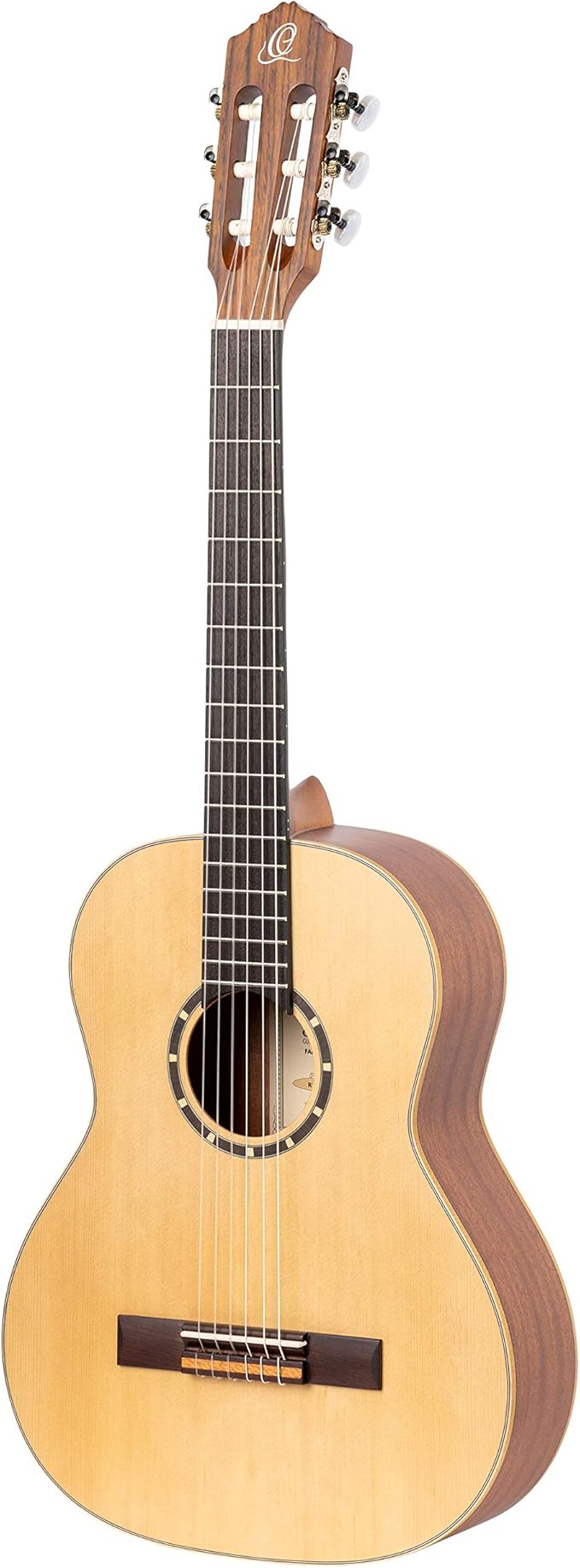 ortega guitars 6 弦家庭系列 3/4 尺寸左手尼龙经典吉他,带包,云杉色