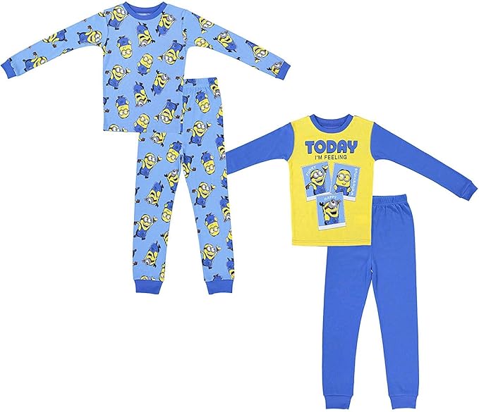 小黄人男孩despicable Me 睡衣 2 件装长袖睡衣套装黄色 蓝色10 Ame 服饰箱包 亚马逊中国