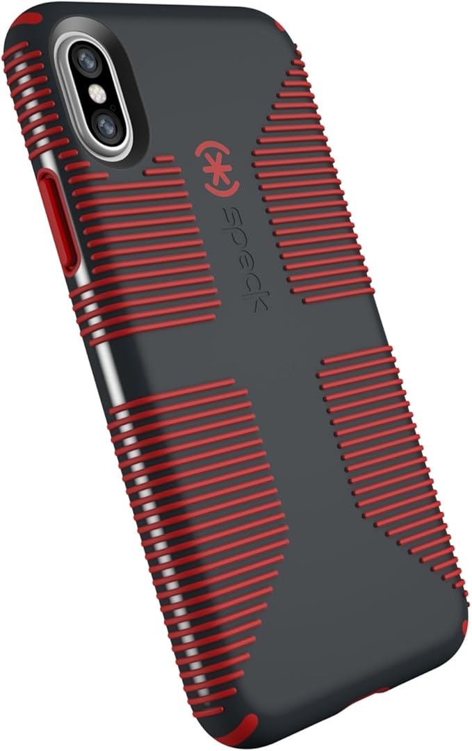 speck iphone xs/iphone x candy shell grip 手机壳 - 炭灰色/深罂粟