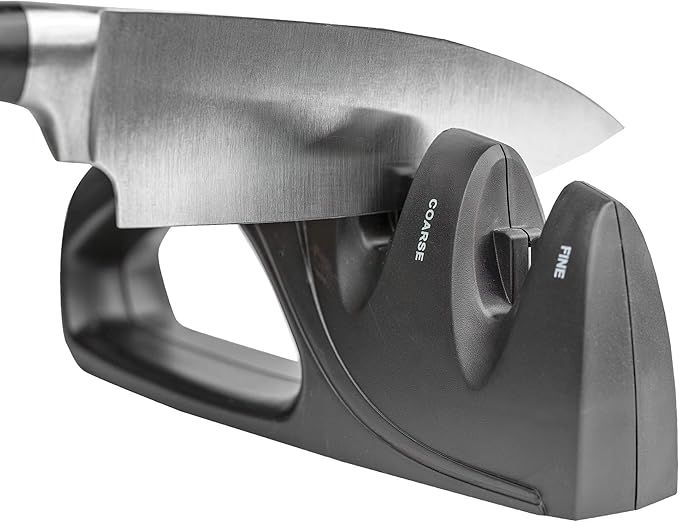 exultimate 2段式磨刀器,舒适抓握手柄,厨房磨刀器,使用方便,磨刀工具