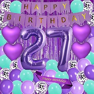 紫色 27 岁生日派对装饰用品紫色主题生日快乐腰带 101.